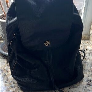 Tory Burch Black Leather Backpack